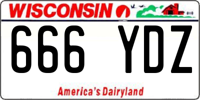 WI license plate 666YDZ