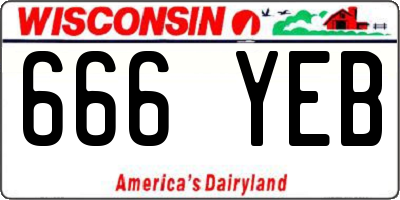 WI license plate 666YEB