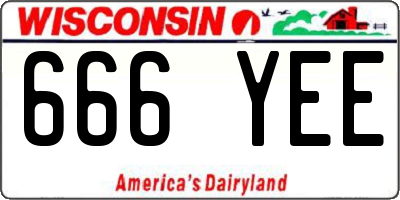 WI license plate 666YEE