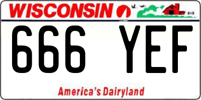 WI license plate 666YEF