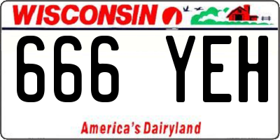 WI license plate 666YEH