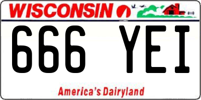 WI license plate 666YEI