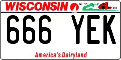 WI license plate 666YEK