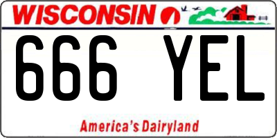 WI license plate 666YEL