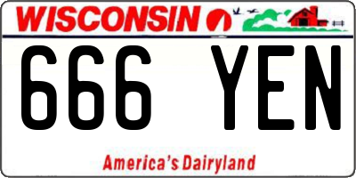 WI license plate 666YEN