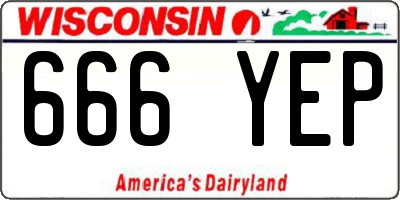 WI license plate 666YEP