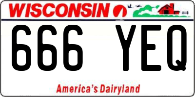 WI license plate 666YEQ