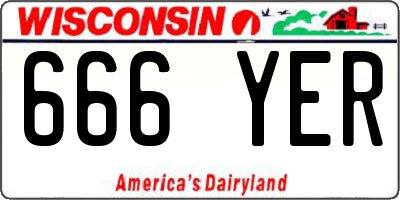 WI license plate 666YER