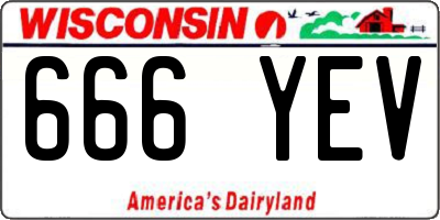 WI license plate 666YEV