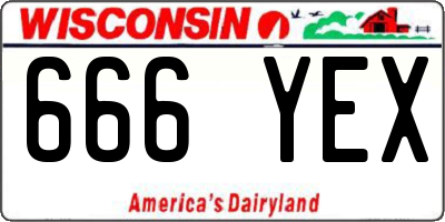 WI license plate 666YEX