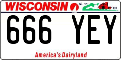 WI license plate 666YEY