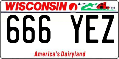 WI license plate 666YEZ
