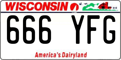 WI license plate 666YFG