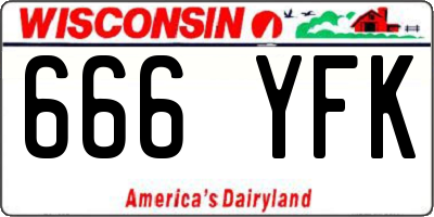 WI license plate 666YFK