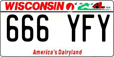 WI license plate 666YFY