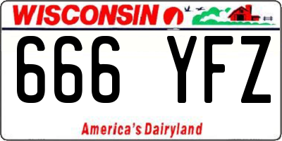 WI license plate 666YFZ