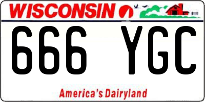 WI license plate 666YGC