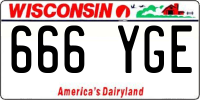 WI license plate 666YGE
