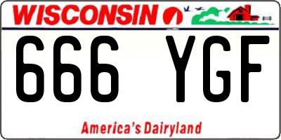 WI license plate 666YGF