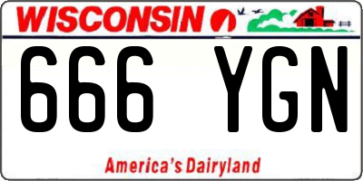 WI license plate 666YGN