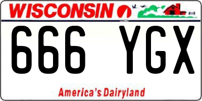 WI license plate 666YGX