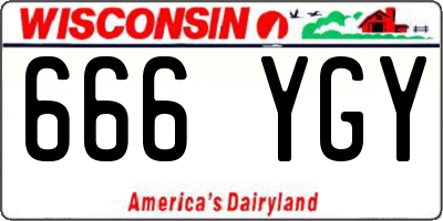 WI license plate 666YGY