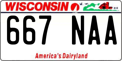WI license plate 667NAA