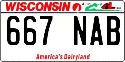 WI license plate 667NAB
