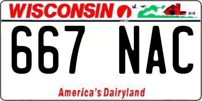 WI license plate 667NAC