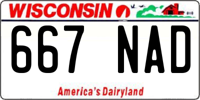 WI license plate 667NAD