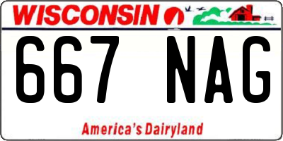 WI license plate 667NAG