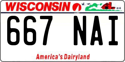 WI license plate 667NAI