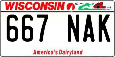 WI license plate 667NAK