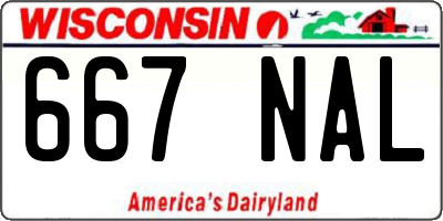 WI license plate 667NAL