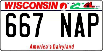 WI license plate 667NAP