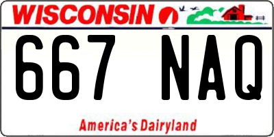 WI license plate 667NAQ