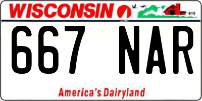 WI license plate 667NAR