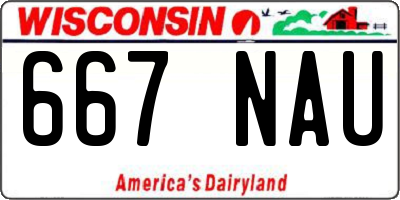 WI license plate 667NAU