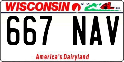 WI license plate 667NAV
