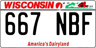 WI license plate 667NBF