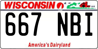 WI license plate 667NBI