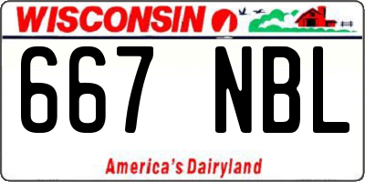 WI license plate 667NBL