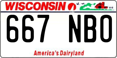 WI license plate 667NBO