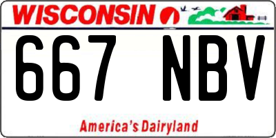 WI license plate 667NBV