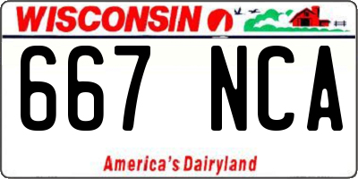 WI license plate 667NCA