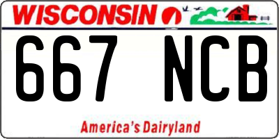 WI license plate 667NCB