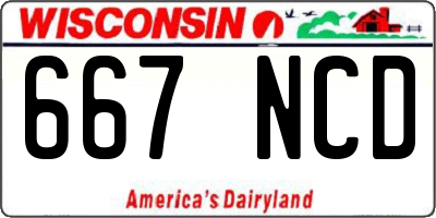 WI license plate 667NCD