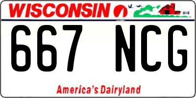 WI license plate 667NCG