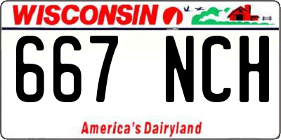WI license plate 667NCH