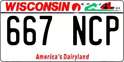 WI license plate 667NCP